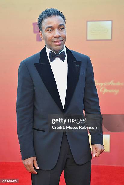 Actor Allen Payne arrives at the unveiling of Tyler Perry Studios on October 4, 2008 in Atlanta, Georgia.