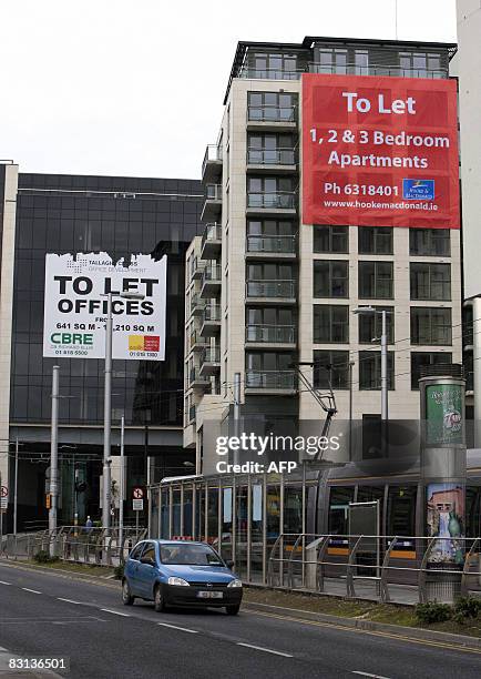 Ireland's Polish builders pack their bags as credit crunch bites To Let signs are displayed on buildings in Tallaght,Ireland on October 4, 2008. To...