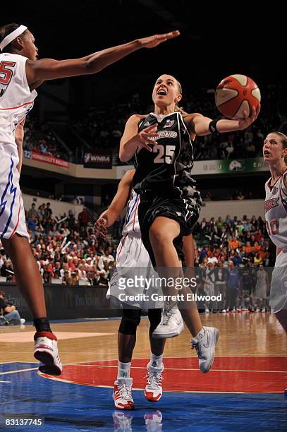 Becky Hammon of the San Antonio Silver Stars shoots against the Detroit Shock during Game Three of the WNBA Finals on October 5, 2008 at the Eastern...