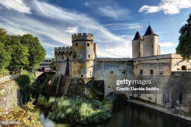 view of the old city gate 'the germans gate' (porte des allemands) - metz bildbanksfoton och bilder