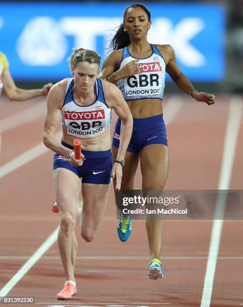 Eilidh Doyle of Great Britain is seen during the Women's 4x400m Relay final during day ten of the 16th IAAF World Athletics Championships London 2017...