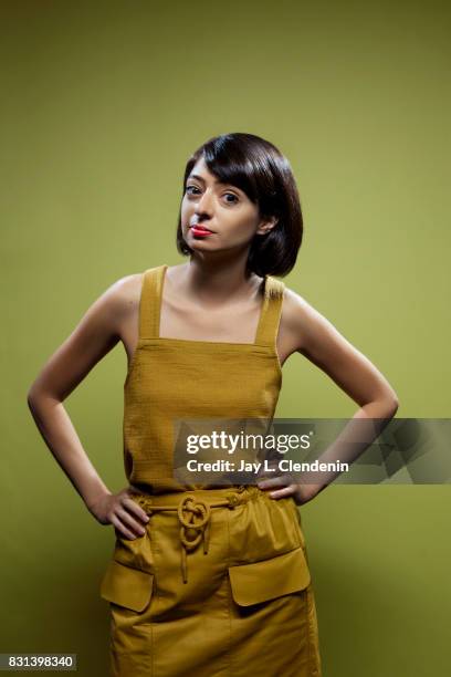 Actress Kate Micucci, from the television series "DuckTales," is photographed in the L.A. Times photo studio at Comic-Con 2017, in San Diego, CA on...