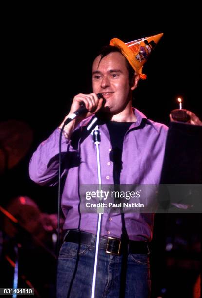 David Lander performs as Squiggy from the TV show Laverne and Shirley at the Park West in Chicago, Illinois, May 9, 1979.