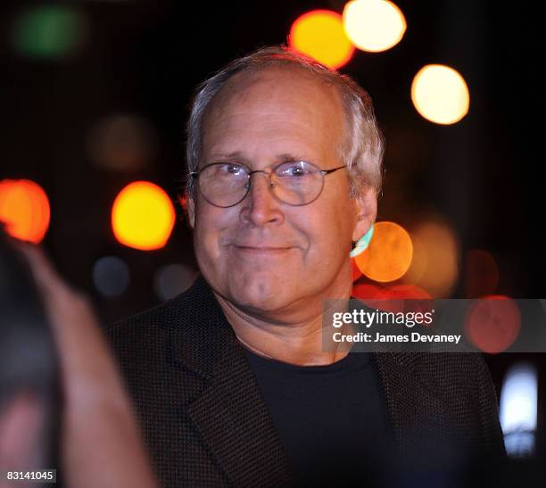 Actor Chevy Chase departs the wedding of Howard Stern and Beth Ostrosky at Le Cirque on October 3, 2008 in New York City.