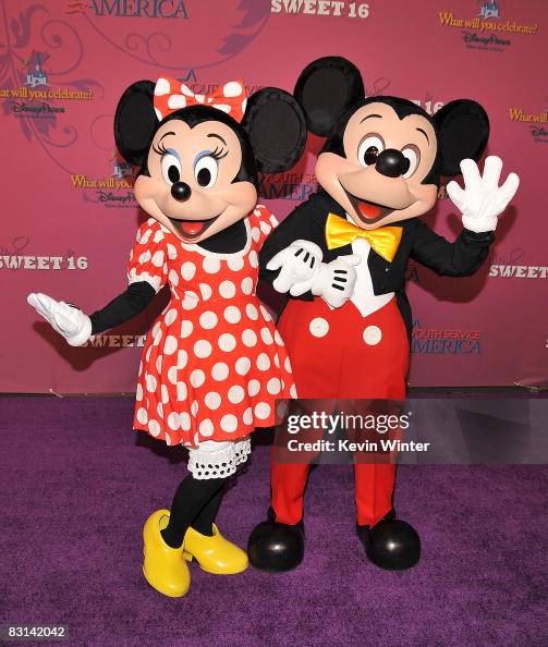 Miley Mouse Minnie Mouse and Mickey Mouse pose at Miley Cyrus'