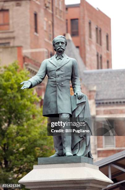 Monument to John C. Breckinridge, the 14th Vice President of the US and a civil war era slave owner, stands near the old Historic Lexington...