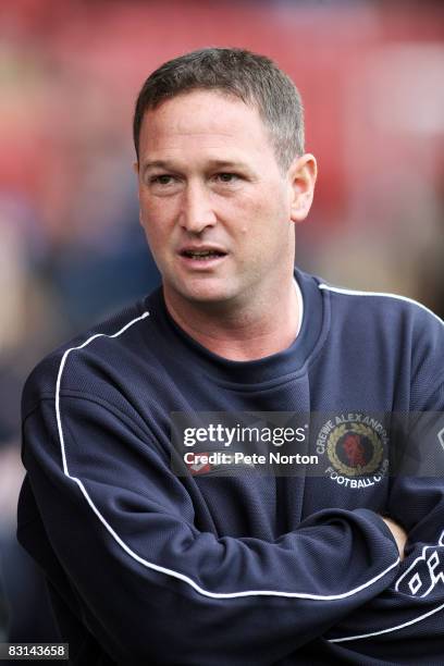 Crewe Alexandra manager Steve Holland looks on during the Coca Cola League One Match between Crewe Alexandra and Northampton Town at Gresty Road on...