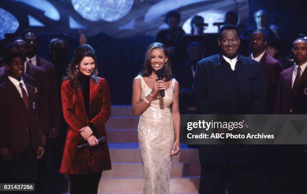 The Boys Choir of Harlem, Shania Twain, Vanessa Williams and Luther Vandross performing on 'Vanessa Williams & Friends: Christmas in New York,' 1996...