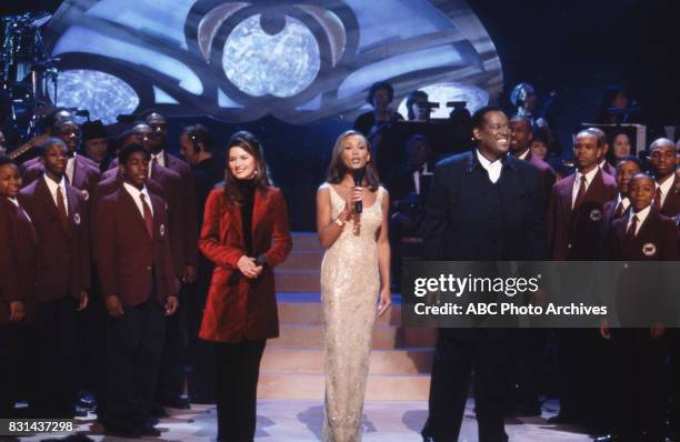 The Boys Choir of Harlem, Shania Twain, Vanessa Williams and Luther Vandross performing on 'Vanessa Williams & Friends: Christmas in New York,' 1996...