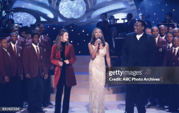 The Boys Choir of Harlem, Shania Twain, Vanessa Williams and Luther Vandross performing on 'Vanessa Williams & Friends: Christmas in New York,' 1996...