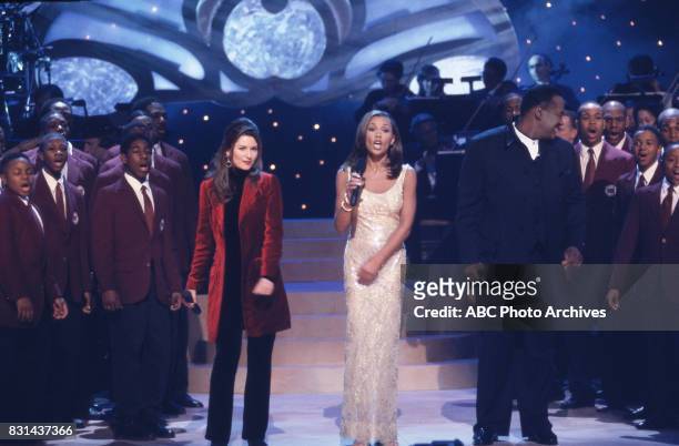 The Boys Choir of Harlem, Shania Twain, Vanessa Williams and Luther Vandross performing on 'Vanessa Williams & Friends: Christmas in New York,' 1996...