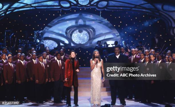 The Boys Choir of Harlem, Shania Twain, Vanessa Williams and Luther Vandross performing on 'Vanessa Williams & Friends: Christmas in New York,' 1996...