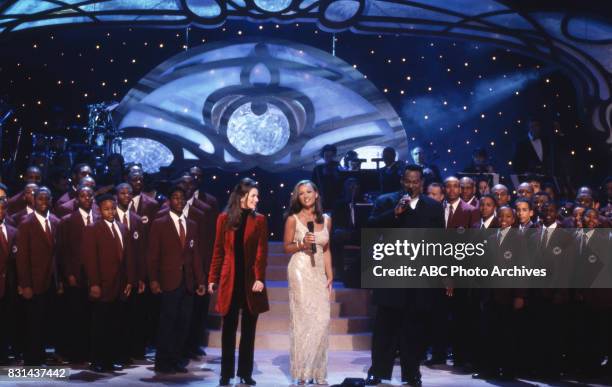 The Boys Choir of Harlem, Shania Twain, Vanessa Williams and Luther Vandross performing on 'Vanessa Williams & Friends: Christmas in New York,' 1996...