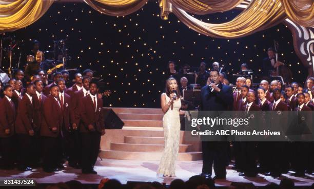 The Boys Choir of Harlem, Vanessa Williams and Luther Vandross performing on 'Vanessa Williams & Friends: Christmas in New York,' 1996 in New York,...