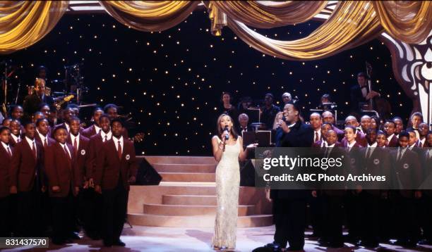 The Boys Choir of Harlem, Vanessa Williams and Luther Vandross performing on 'Vanessa Williams & Friends: Christmas in New York,' 1996 in New York,...