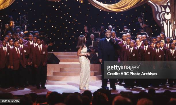 The Boys Choir of Harlem, Vanessa Williams and Luther Vandross performing on 'Vanessa Williams & Friends: Christmas in New York,' 1996 in New York,...