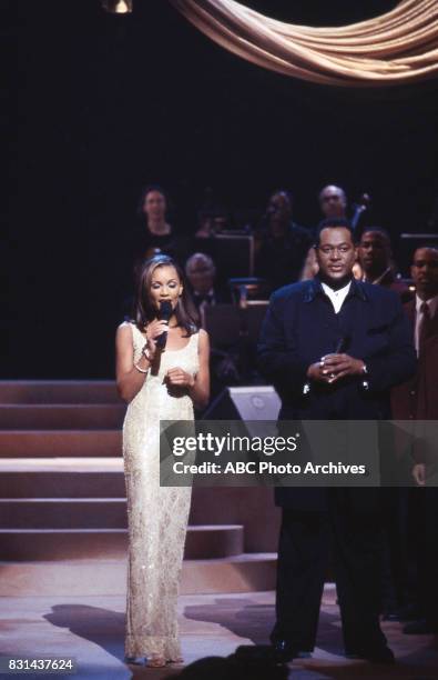 The Boys Choir of Harlem, Vanessa Williams and Luther Vandross performing on 'Vanessa Williams & Friends: Christmas in New York,' 1996 in New York,...