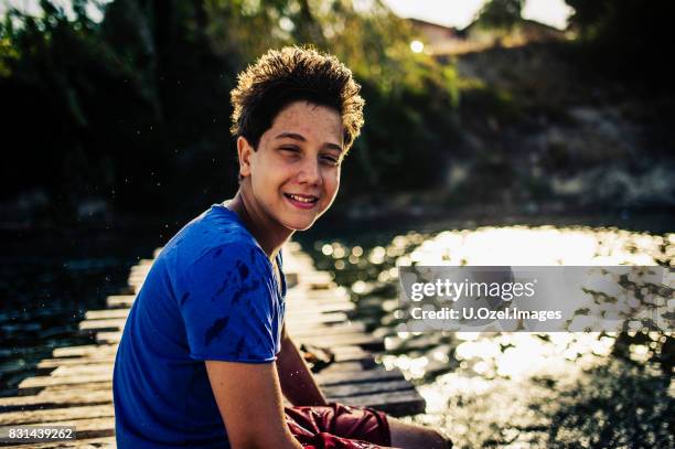 teenage boy in the nature - west asia stock pictures, royalty-free photos & images
