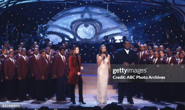 The Boys Choir of Harlem, Shania Twain, Vanessa Williams and Luther Vandross performing on 'Vanessa Williams & Friends: Christmas in New York,' 1996...