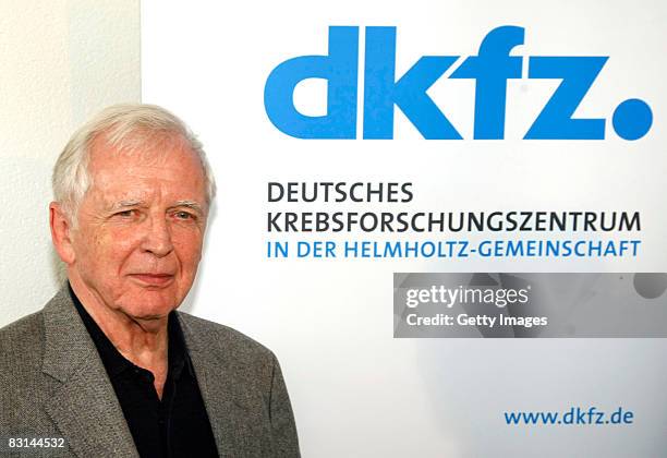 German scientist Harald zur Hausen poses for the press at the German Cancer Research Center on October 6, 2008 in Heidelberg, Germany. Zur Hausen who...