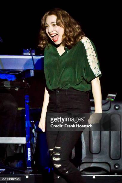 American singer Regina Spektor performs live on stage during a concert at the Tempodrom on August 14, 2017 in Berlin, Germany.