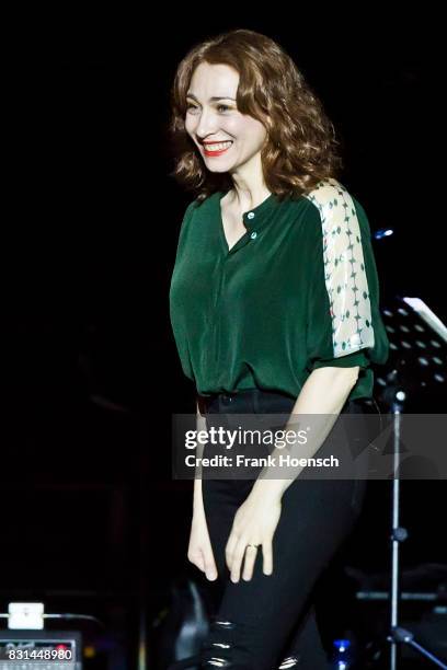 American singer Regina Spektor performs live on stage during a concert at the Tempodrom on August 14, 2017 in Berlin, Germany.