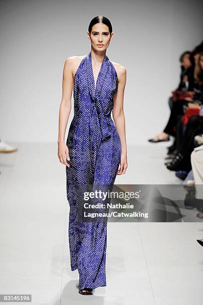 Model walks the runway during the Martin Grant show part of Paris Fashion Week Spring/Summer 2009 on October 4, 2008 in Paris, France.