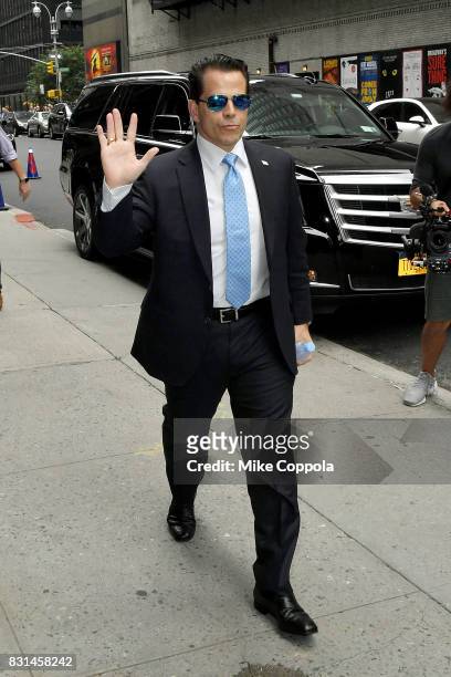 Former White House Communications Director, Anthony Scaramucci arrives at "The Late Show With Stephen Colbert" at Ed Sullivan Theater on August 14,...
