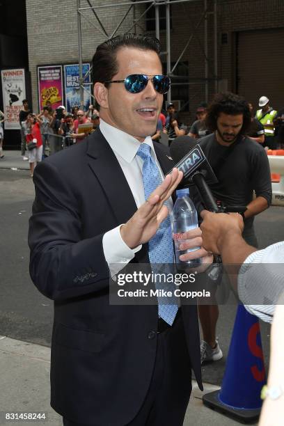 Former White House Communications Director, Anthony Scaramucci arrives at "The Late Show With Stephen Colbert" at Ed Sullivan Theater on August 14,...