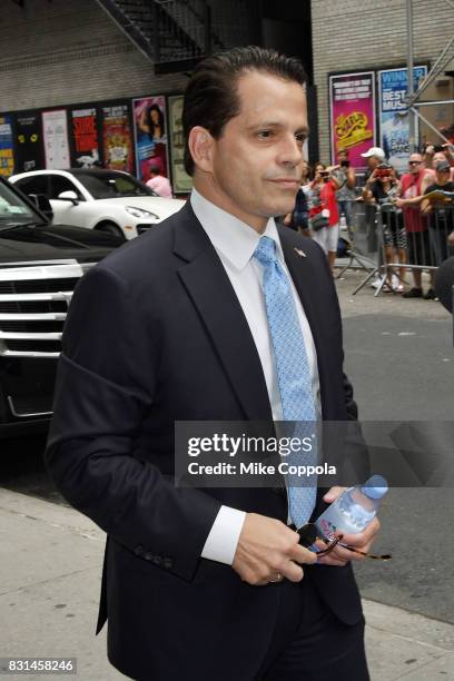 Former White House Communications Director, Anthony Scaramucci arrives at "The Late Show With Stephen Colbert" at Ed Sullivan Theater on August 14,...
