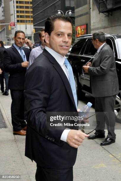 Former White House Communications Director, Anthony Scaramucci arrives at "The Late Show With Stephen Colbert" at Ed Sullivan Theater on August 14,...