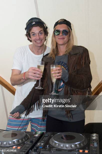 Hugo Heathcote with Annabel Simpson at the Veuve Clicquot Champagne Bar, Wilderness Festival on August 4, 2017 in Cornbury Park, Oxford, England.