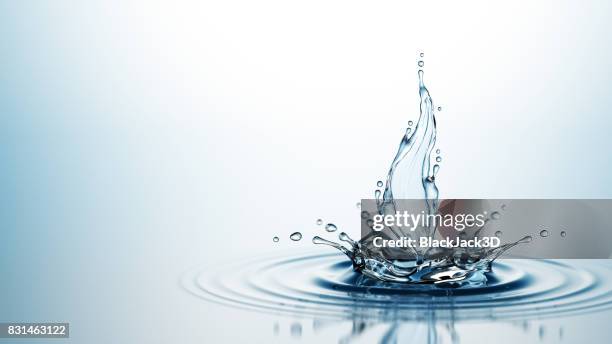 splash of water leaf - water splash stock pictures, royalty-free photos & images