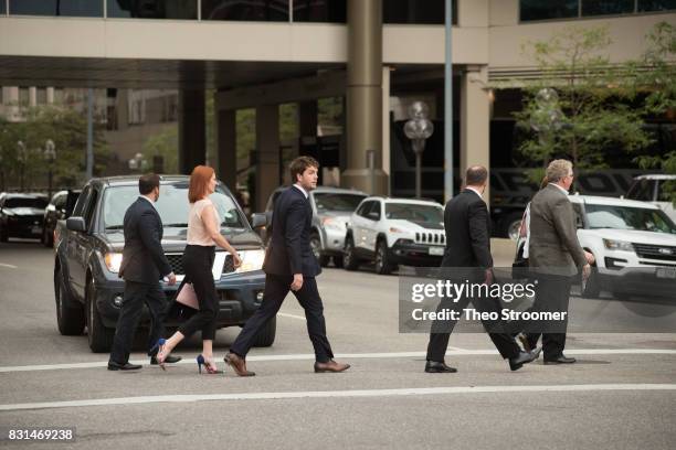 Austin Swift leaves the courthouse following the verdict of the civil case of Taylor Swift vs David Mueller at the Alfred A. Arraj Courthouse on...