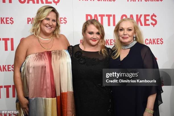 Bridget Everett, Danielle Macdonald and Cathy Moriarty attend the "Patti Cake$" New York Premiere at The Metrograph on August 14, 2017 in New York...