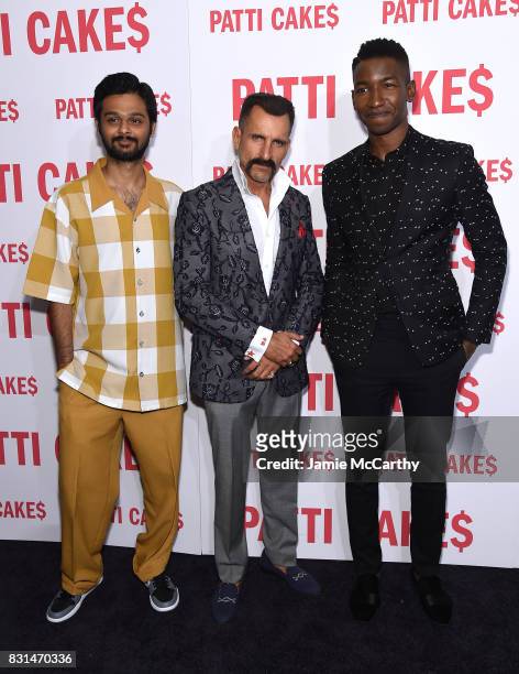 Siddharth Dhananjay, Wass Stevens and Mamoudou Athie attend the "Patti Cake$" New York Premiere at The Metrograph on August 14, 2017 in New York City.