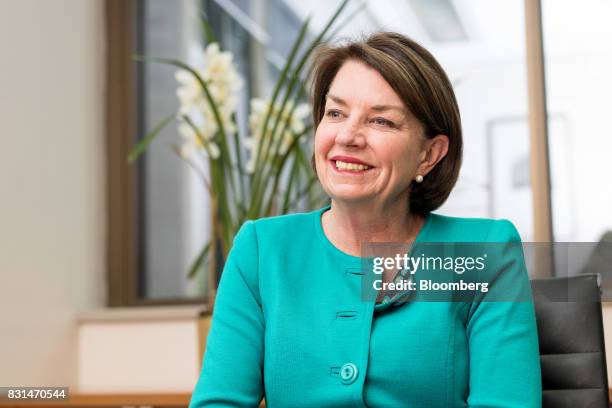 Anna Bligh, chief executive officer of the Australian Bankers' Association, speaks during an interview in Sydney, Australia, on Monday, Aug. 14,...