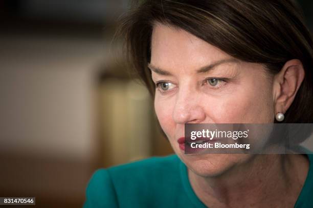 Anna Bligh, chief executive officer of the Australian Bankers' Association, speaks during an interview in Sydney, Australia, on Monday, Aug. 14,...