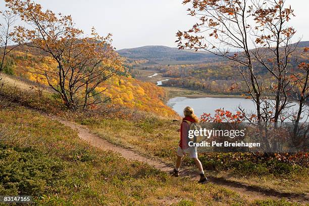 fall hiking - one per stock pictures, royalty-free photos & images