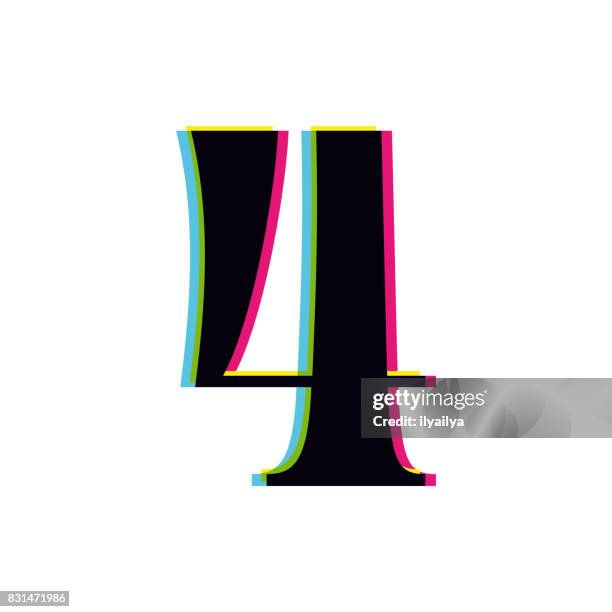 Number Four Lettering Vintage Stencil Font Photos and Premium High Res Pictures - Getty Images