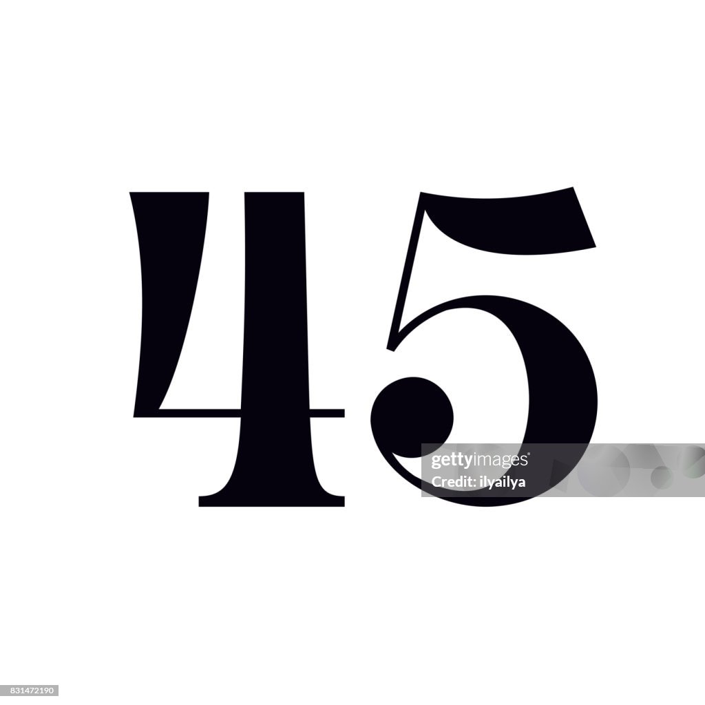 45 number print design