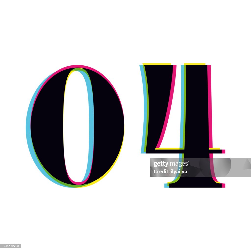 04 Text Number 04 Print Overlay Design High-Res Vector Graphic - Getty Images