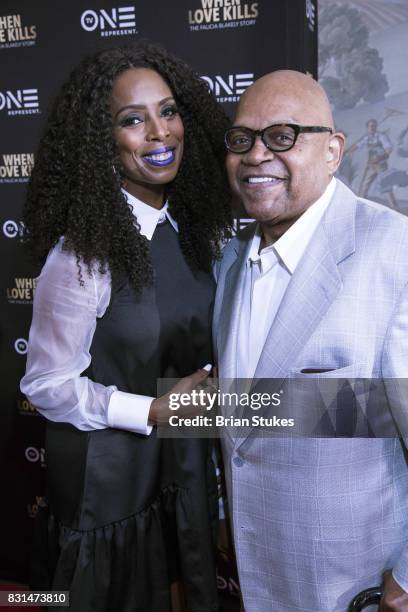 Actors Charles Dutton and Tasha Smith attend 'When Love Kills: The Falicia Blakely Story' screening at Newton White Mansion on August 14, 2017 in...