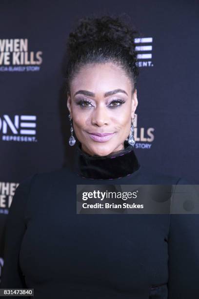 Personality Tami Roman attends 'When Love Kills: The Falicia Blakely Story' screening at Newton White Mansion on August 14, 2017 in Mitchellville,...