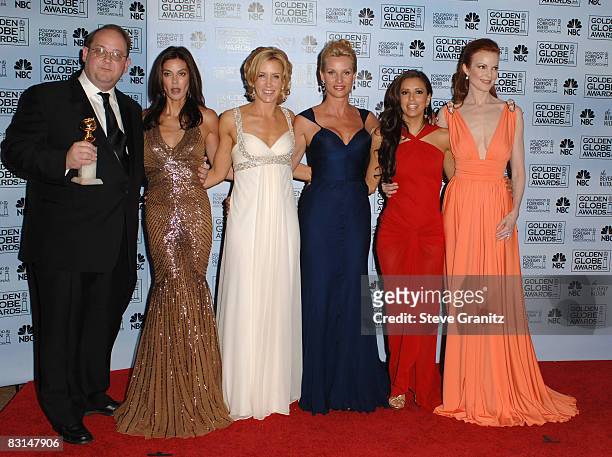 Marc Cherry, Teri Hatcher, Felicity Huffman, Nicollette Sheridan, Eva Longoria and Marcia Cross of "Desperate Housewives," winner of Best Television...
