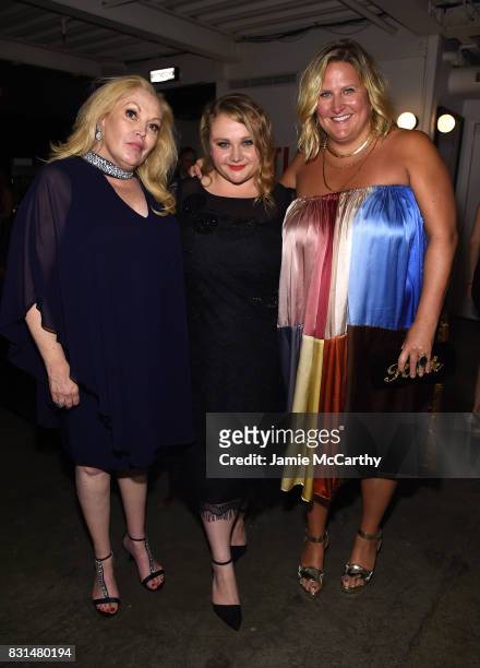 Cathy Moriarty, Danielle Macdonald and Bridget Everett attend "Patti Cake$" New York After Party at The Metrograph on August 14, 2017 in New York...