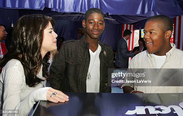 Actress Selena Gomez, actor Kwame Boateng and actor Kyle Massey attend the 'Target Presents Variety's Power of Youth' event held at NOKIA Theatre...