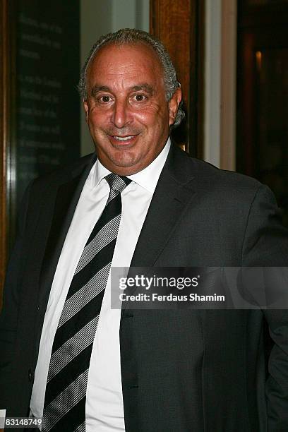 Sir Philip Green attends the Evening Standard's party celebrating London's 1000 Most Influential People 2008 at The Wallace Collection on October 6,...