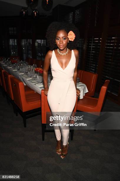 Actress Teyonah Parris at Survivor's Remorse x Upscale Magazine "Champions Table" Private Dinner at American Cut on August 14, 2017 in Atlanta,...