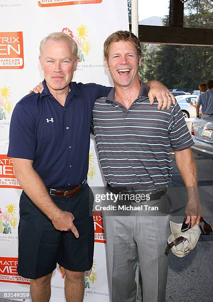 Neal McDonough and Joel Gretsch arrive at the 9th Annual Elizabeth Glaser Pediatric AIDS Foundation Celebrity Golf Classic held at Lakeside Golf Club...